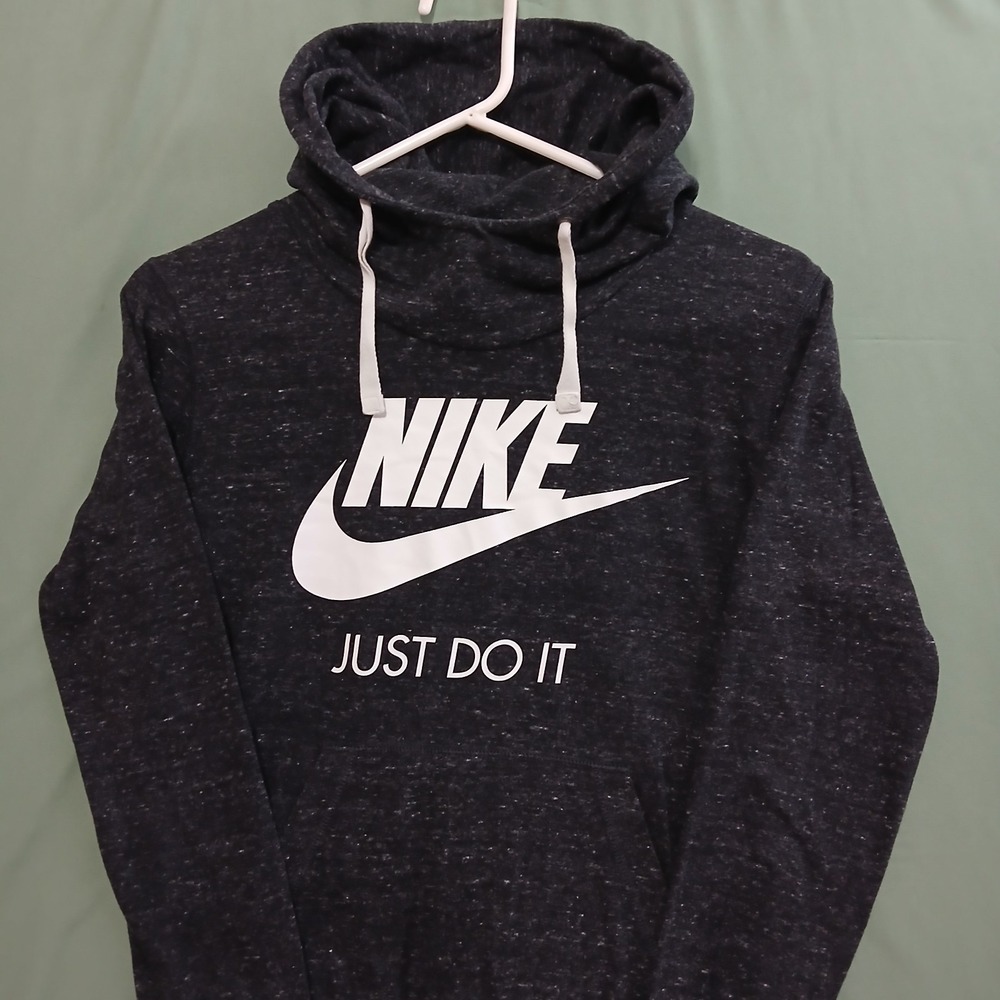 Nike Just Do It Cord Hoodie Unisex Black Lightweight Casual Pullover Small NWOT - Picture 3 of 12